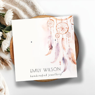 Cartão De Visita Quadrado Tela Chic Boho Dreamcatcher Watercolor