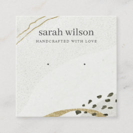 Cartão De Visita Quadrado Tela de abstrato, preto, Dourado, para o ouvido