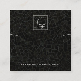 CARTÃO DE VISITA QUADRADO TELA DE BRACELET NECKLACE DE TEXTURA MOSAIC PRETA