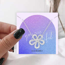 Cartão De Visita Quadrado Tela de Colar de Jogo Moderna com Glitter