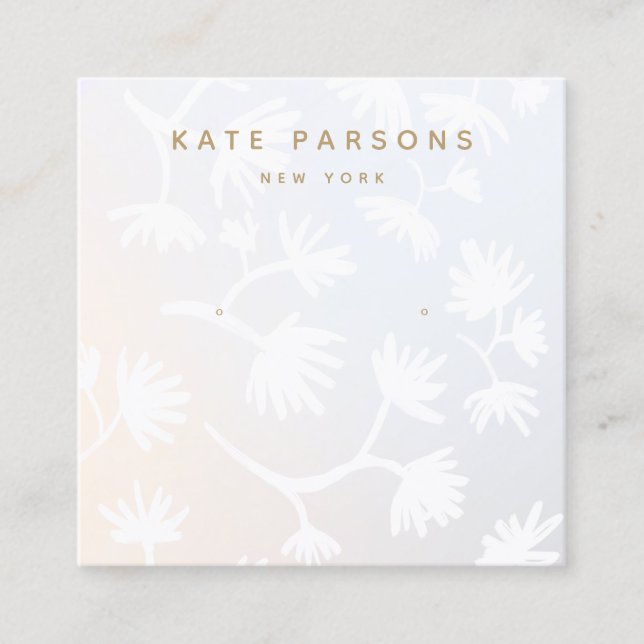 Cartão De Visita Quadrado Tela de Joias de Ombre Floral (Frente)