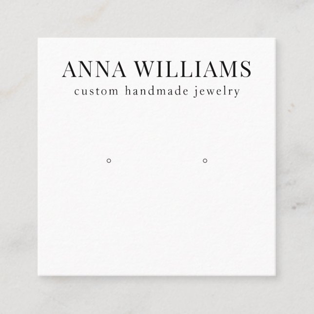 Cartão De Visita Quadrado Tela de manchas modernas em preto e branco (Frente)