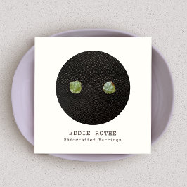 Cartão De Visita Quadrado Tela de Orelha Preta Branca