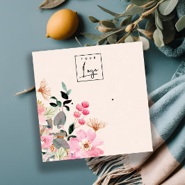 Cartão De Visita Quadrado Tela de velas de velas de parelha cor-de-rosa