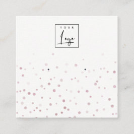 Cartão De Visita Quadrado Tela do logotipo Blush Watercolor Confetti