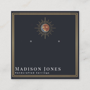 Cartão De Visita Quadrado Tela do Sol e da Lua Enrolando