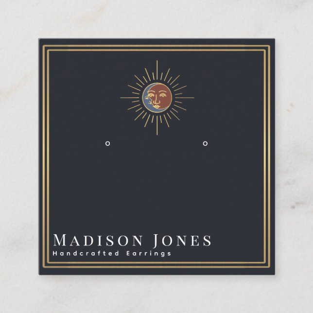 Cartão De Visita Quadrado Tela do Sol e da Lua Enrolando (Frente)