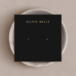 Cartão De Visita Quadrado Tela Simples Moderna Elegante Quadrado de Orelha P