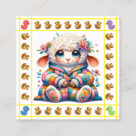 Cartão De Visita Quadrado Tema de Bebês do precioso Nº 1 Gabinete / Folheto