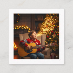 CARTÃO DE VISITA QUADRADO TEMA DE CANTO INFANTIL DE NATAL