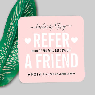 Cartão De Visita Quadrado Tendy Blush Pink Consulte Uma Referência De Logoti