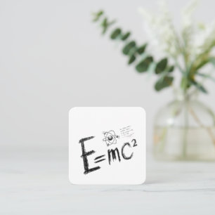 Cartão De Visita Quadrado Teoria da Relatividade de Einstein. Fórmula