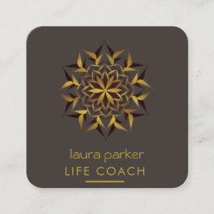 Cartão De Visita Quadrado Terapia Tribal de Arte Yoga Mandala Boho