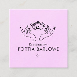 Cartão De Visita Quadrado Terceiro Olho e Mãos Psíquica Média de Negócios