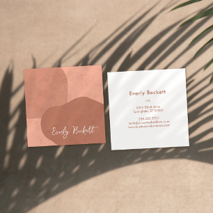 Cartão De Visita Quadrado Terracotta Abstrato Moderna Texturizada Terrestre