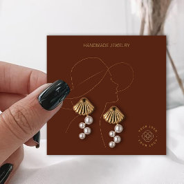 Cartão De Visita Quadrado Terracotta Lady Jewelry Earrings