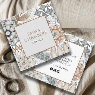 Cartão De Visita Quadrado Terthy Boho Shapes