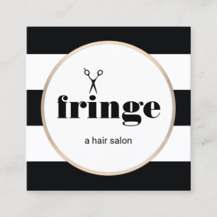 Cartão De Visita Quadrado Tesoura Dourada Hairstylist, Preta, Branca