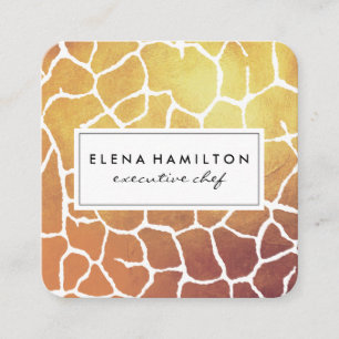 Cartão De Visita Quadrado Teste padrão Dourado Luxe