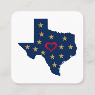 Cartão De Visita Quadrado Texas Love and Shining Stars (Estrelas do Amor e L