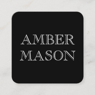 Cartão De Visita Quadrado Texto Clássico Minimalista Simples