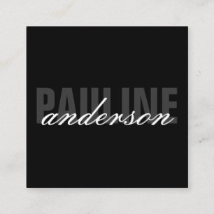 Cartão De Visita Quadrado Texto corajoso e extravagante