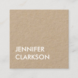 Cartão De Visita Quadrado Texto em negrito da kraft rústico minimalista mod