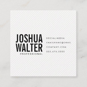 Cartão De Visita Quadrado Texto em negrito simples com faixas