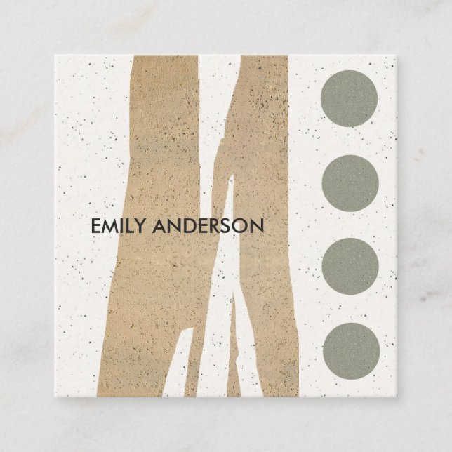 CARTÃO DE VISITA QUADRADO TEXTURA CERAMICA DE ARTE GEOMÉTRICA MODERNA ABSTRA (Frente)