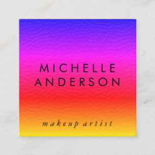 Cartão De Visita Quadrado Textura Colorida Minimalista Elegante