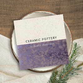 CARTÃO DE VISITA QUADRADO TEXTURA COM ESPECKLED DE VIDRO, COM POTÉRIO CERÂMI