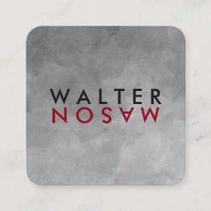 Cartão De Visita Quadrado Textura de Aquarela com Sacudir Carta