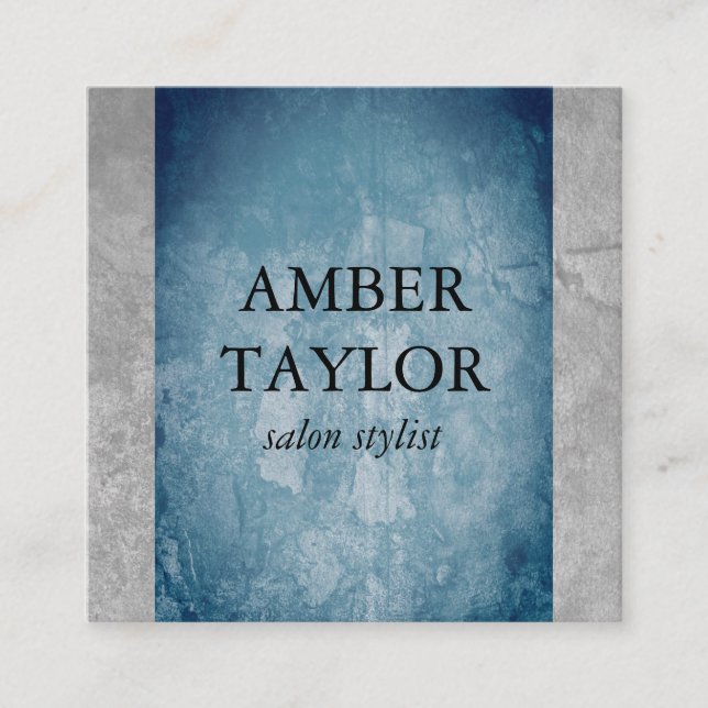 Cartão De Visita Quadrado Textura de dois tons de inclinação (Frente)