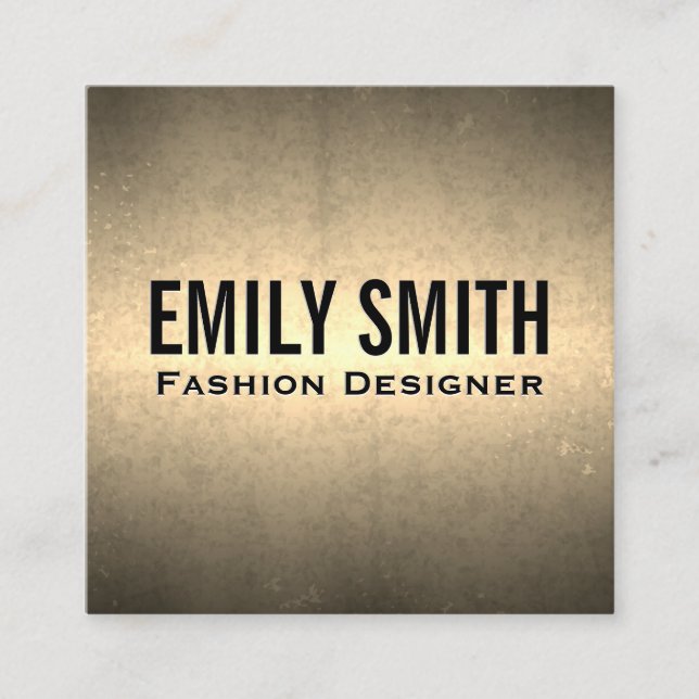 Cartão De Visita Quadrado Textura Dourada em metal | Ouro (Frente)