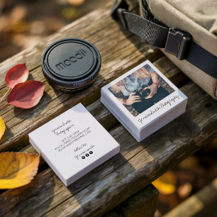 Cartão De Visita Quadrado Textura em papel branco de foto-fotógrafo russo