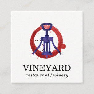 Cartão De Visita Quadrado Textura escovada e expressiva / Abertura de vinho