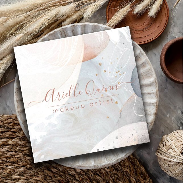 Cartão De Visita Quadrado Texturas de abstrato Moderno Terreno das Formas de (Criador carregado)