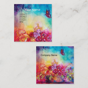 CARTÃO DE VISITA QUADRADO THUMBELINA, FLOWER BASKET E BUTTERFLY