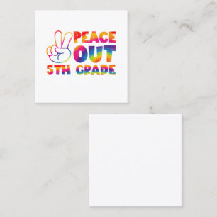 Cartão De Visita Quadrado Tie Dye do 5º ano do último dia do 5