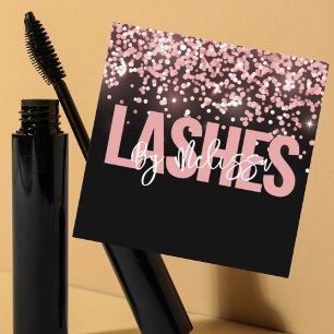 Cartão De Visita Quadrado Típica Moderna Lashes Artistas De Maquiagem De Bel