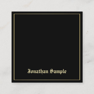 Cartão De Visita Quadrado Tipo de Letra Atrativo Elegante Elegante Dourado C