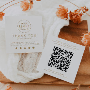 Cartão De Visita Quadrado Tipografia Dourada Chic Logotipo QR Código Deixar