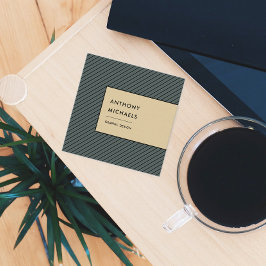 Cartão De Visita Quadrado Tiras Modernas