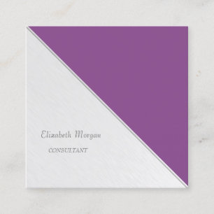 Cartão De Visita Quadrado Tiras Modernas, Simples, Violeta