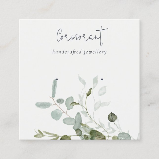 Cartão De Visita Quadrado Titular do Arrasto Botânico Eucalyptus Foliage (Frente)