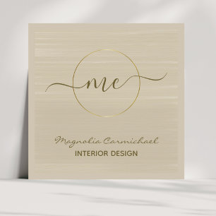 Cartão De Visita Quadrado Tone da Terra Minimalista Russo Elegante