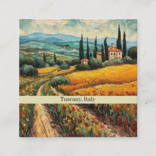 Cartão De Visita Quadrado Toscânia Itália van Gogh estilo