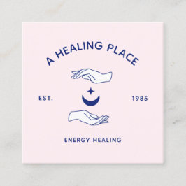 Cartão De Visita Quadrado Trabalhador de Energia das Mãos Crescentes e das M