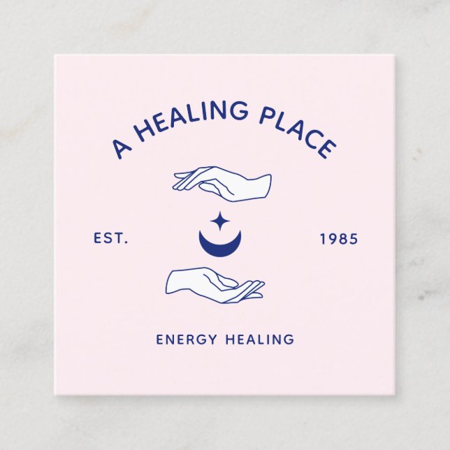 Cartão De Visita Quadrado Trabalhador de Energia das Mãos Crescentes e das M (Frente)