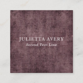 Cartão De Visita Quadrado Trabalhador de Textura de Linhagem de Vinho Roxo